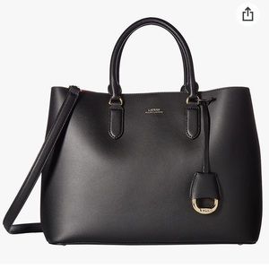 Lauren Ralph Lauren Dryden Marcy Leather Tote (Black/Red) - Brand New Never Used